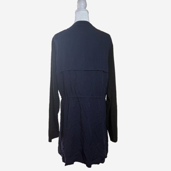 City Chic Navy Blue and Black Long Sleeve Jacket with Drawstring Waist, 18/20 - Picture 2 of 10